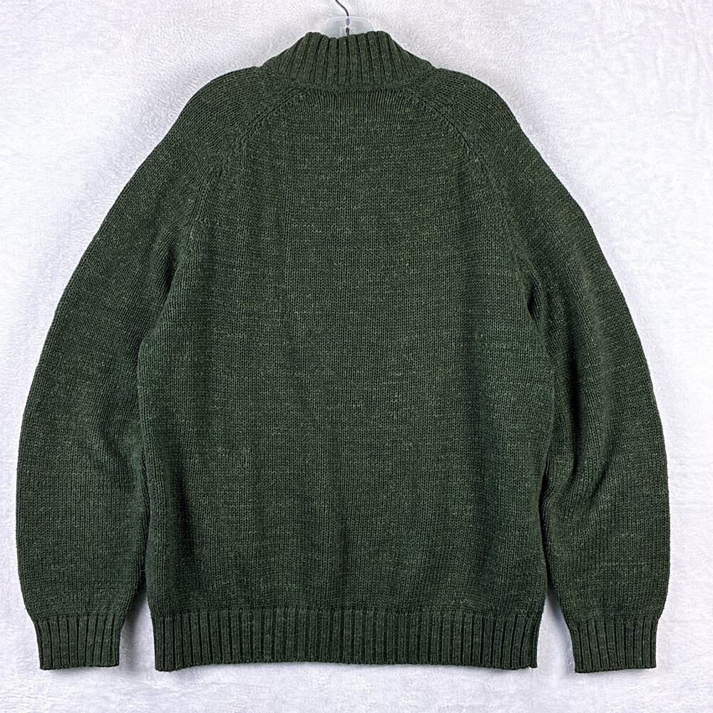 VTG LL Bean Sweater Mens XL Green Henley Fisherman Classic Preppy Heritage Cabin - Picture 4 of 8